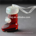 Melhor venda de pequenos sapatos de cristal vermelho para presente de natal CS-010